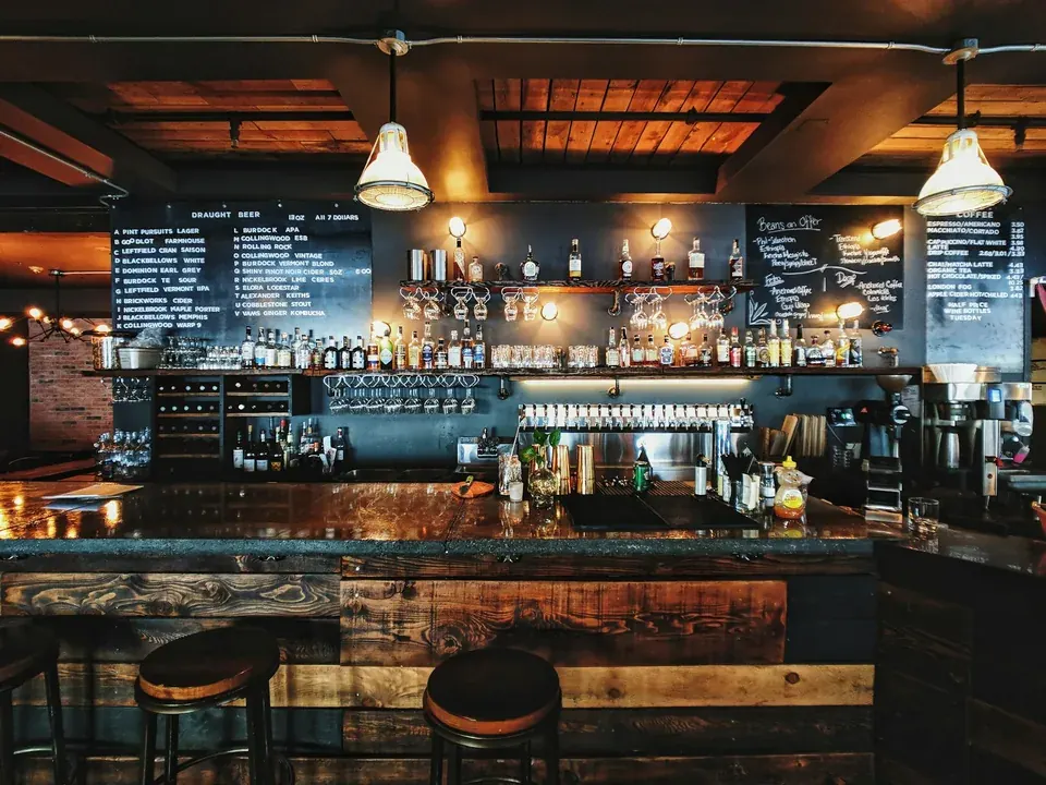 A neighbourhood bar ready for service